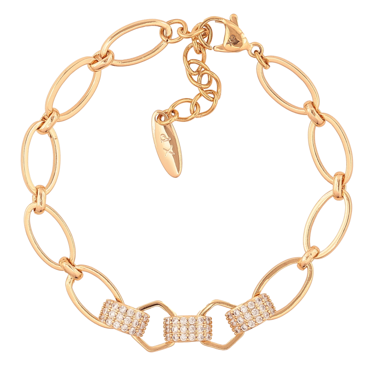 Браслет Xuping колір Позолота 18K "Візерунок з кристалами" розмір з дод. ланцюжком 16.5-19.5см х 4-9мм фото №14