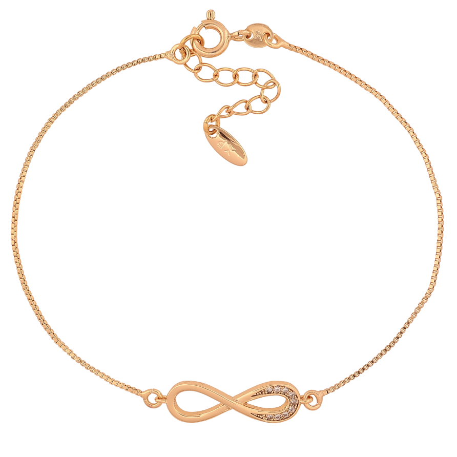 Браслет Xuping колір Позолота 18K "Ланцюжок з нескінченністю" розмір з дод. ланцюжком 19-22см х 1-7мм фото №1