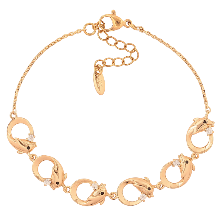 Браслет Xuping колір Позолота 18K "Дельфіни" розмір з дод. ланцюжком 17.5-21см х 1-8мм фото №21