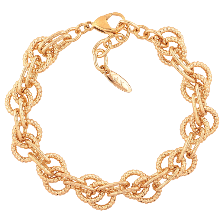 Браслет Xuping колір Позолота 18K "Ланцюжок Фантазиний" розмір з дод. ланцюжком 19.5-22.5см х 3-12мм фото №23