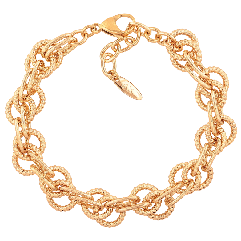 Браслет Xuping колір Позолота 18K "Ланцюжок Фантазиний" розмір з дод. ланцюжком 19.5-22.5см х 3-12мм фото №7