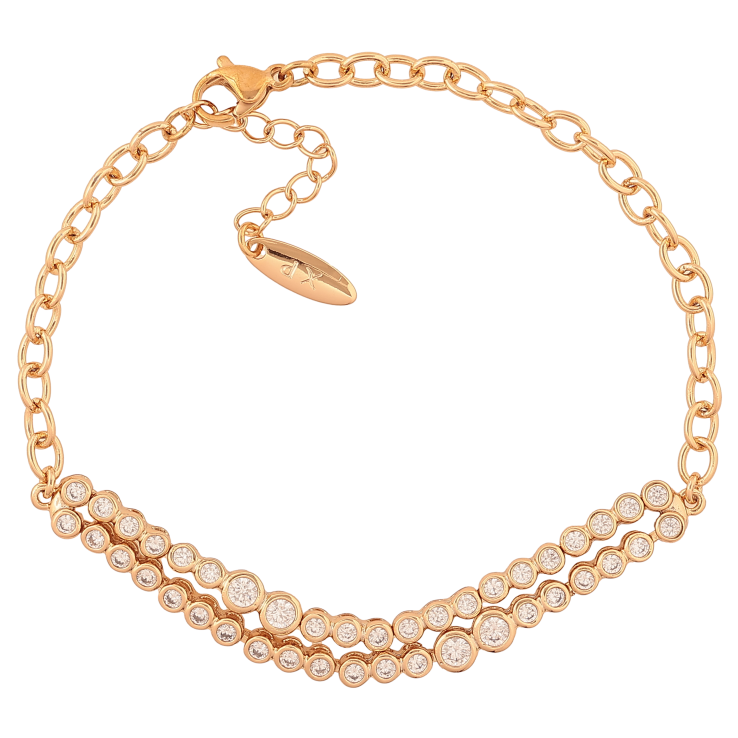 Браслет Xuping колір Позолота 18K "Ланцюжок з декоративною вставкою" розмір з дод. ланцюжком 19-22см х 4-6мм фото №25