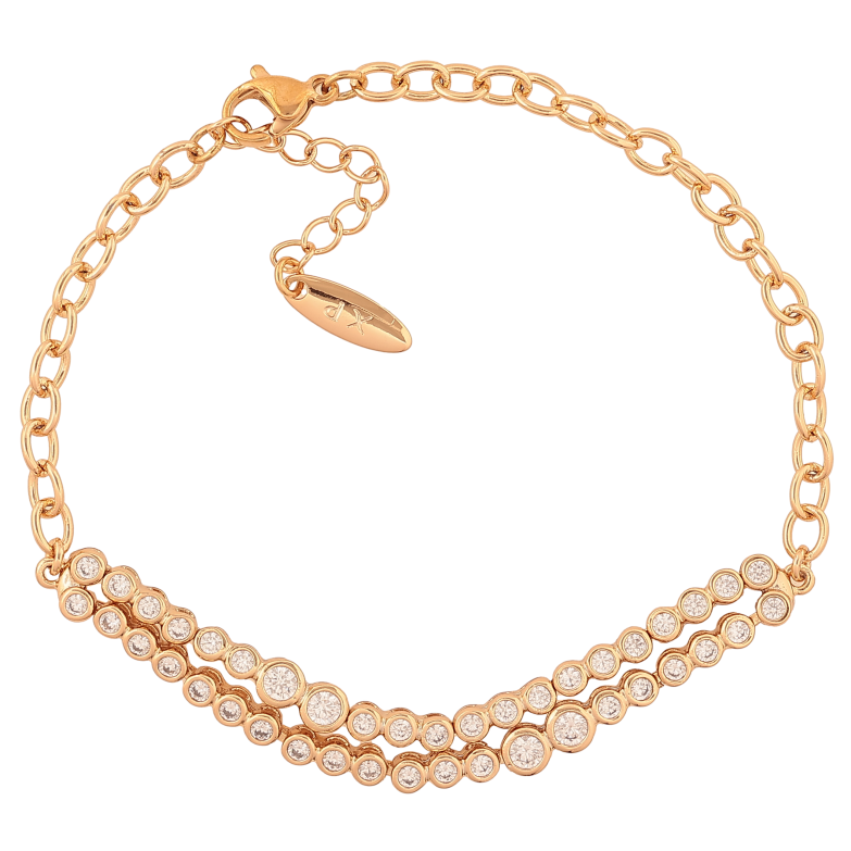 Браслет Xuping цвет Позолота 18K "Цепочка с декоративной вставкой" размер с доп. цепочкой 19-22см х 4-6мм фото №1