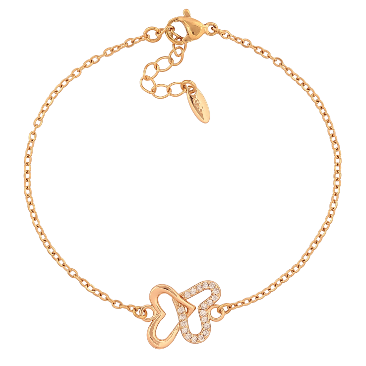 Браслет Xuping цвет Позолота 18K "Цепочка с вставкой сердечки" размер с доп. цепочкой 18-21см х 1.5-13мм фото №9