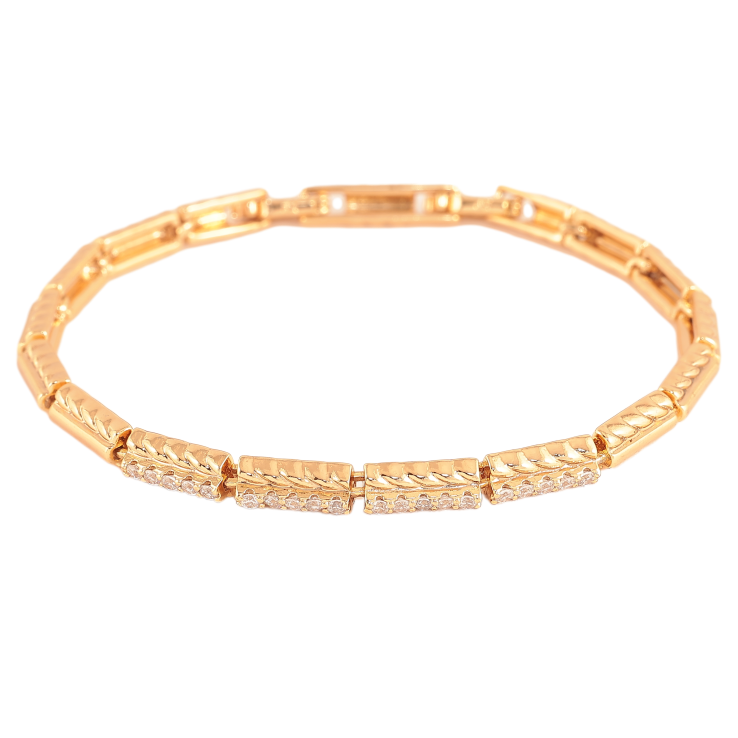 Браслет Xuping колір Позолота 18K "Візерунок з кристалами" розмір з дод. замком 17,19см х 4мм фото №15