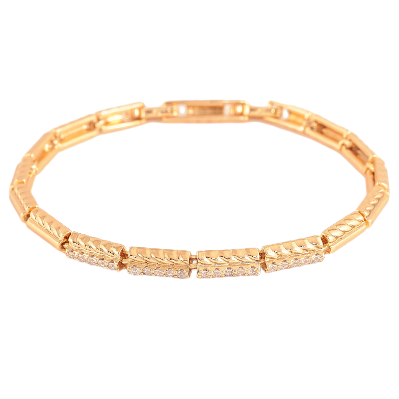 Браслет Xuping цвет Позолота 18K "Узор с кристаллами" размер с доп. замком 17,19см х 4мм фото №1 Браслет Xuping цвет Позолота 18K "Узор с кристаллами" размер с доп. замком 17,19см х 4мм фото №1