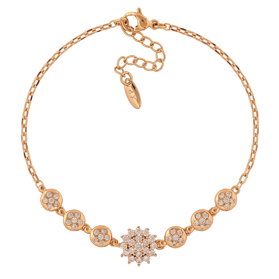 Браслет Xuping колір Позолота 18K "Ланцюжок з кристальною вставкою" розмір з дод. ланцюжком 17.5-21см х 2-10мм фото №1