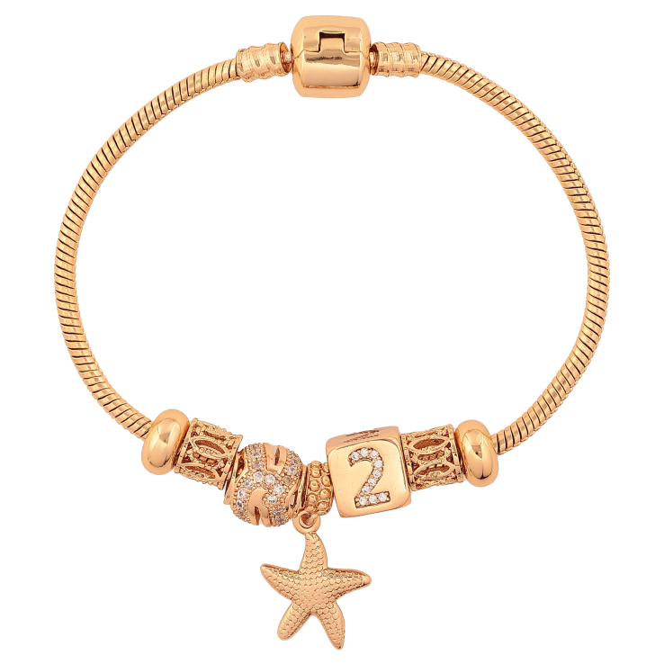 Браслет Xuping колір Позолота 18K "У стилі "Pandora" Ювелірний шнур з намистинами" довжина 18см х 2.5мм фото №7