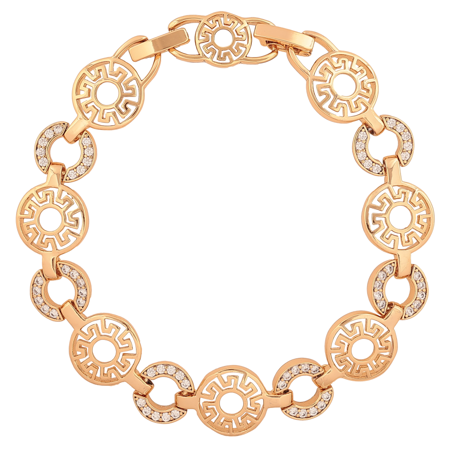 Браслет Xuping колір Позолота 18K "Візерунок з кристалами" розмір з дод. замком 17.5, 19.5см х 10-12мм фото №1 Браслет Xuping колір Позолота 18K "Візерунок з кристалами" розмір з дод. замком 17.5, 19.5см х 10-12мм фото №1