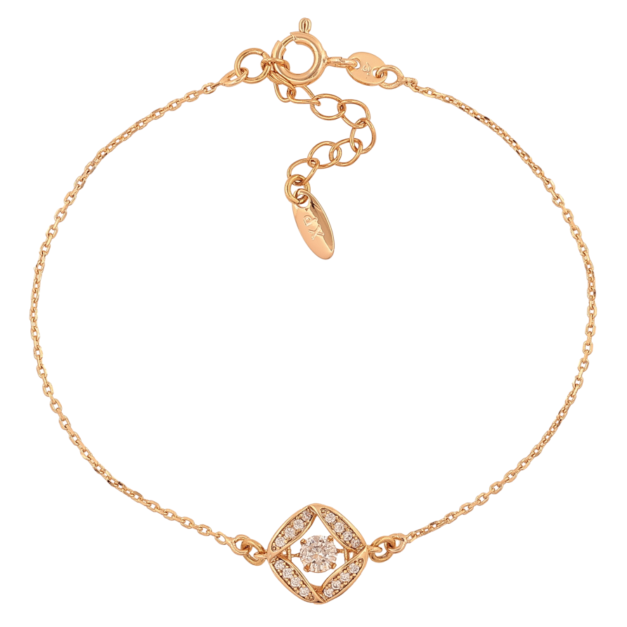 Браслет Xuping колір Позолота 18K "Ланцюжок з кристальною вставкою" розмір з дод. ланцюжком 17.5-20.5см х 1-10мм фото №1