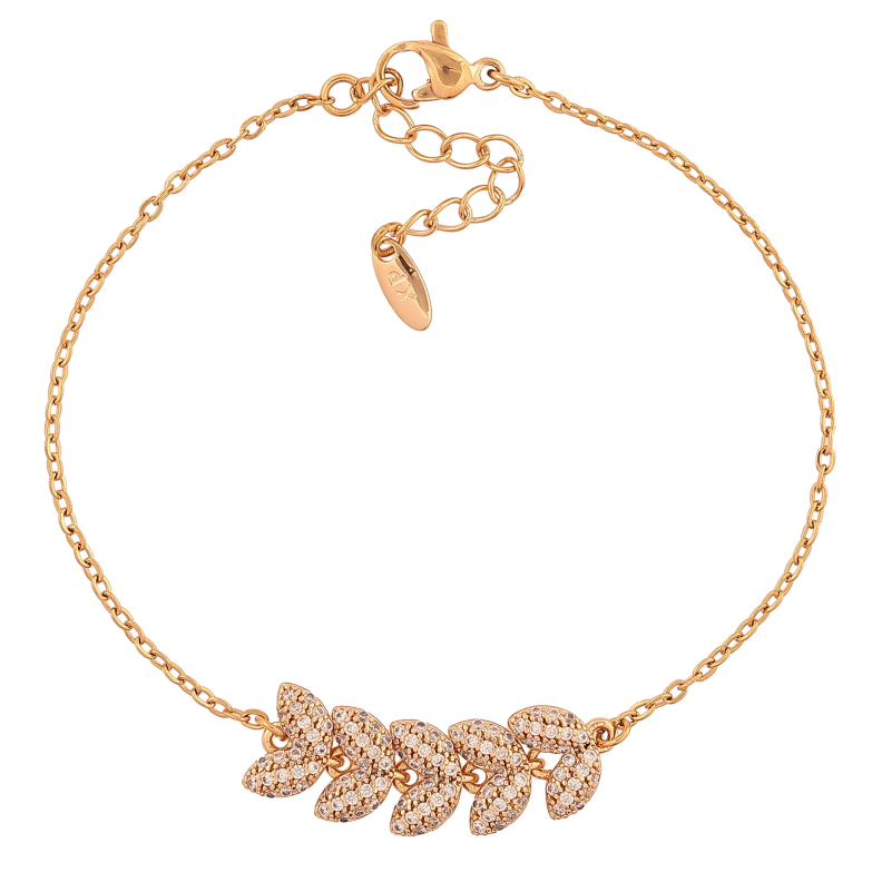 Браслет Xuping колір Позолота 18K "Ланцюжок із вставкою гілочка" розмір з дод. ланцюжком 18-21см х 1.5-9мм фото №1