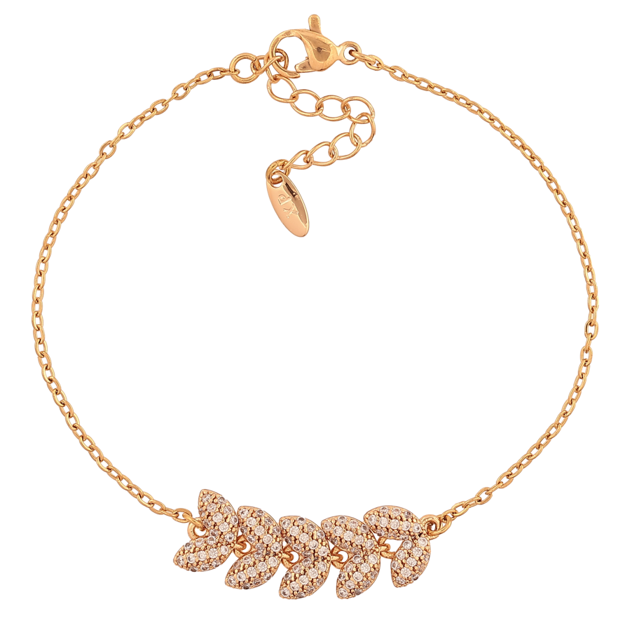 Браслет Xuping колір Позолота 18K "Ланцюжок із вставкою гілочка" розмір з дод. ланцюжком 18-21см х 1.5-9мм фото №1