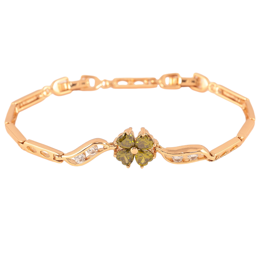 Браслет Xuping колір Позолота 18К "Оливкова кристальна квіточка" розмір з дод. замком 17,20.5см х 3-11мм фото №1