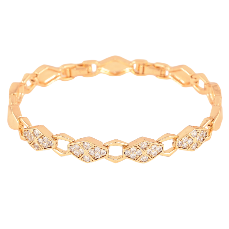 Браслет Xuping колір Позолота 18K "Візерунок з кристалами" розмір з дод. замком 17,19см х 7-8мм фото №13