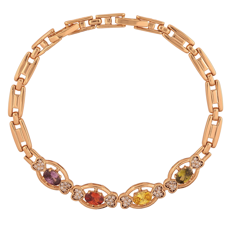 Браслет Xuping колір Позолота 18K "Візерунок з кольоровими кристалами" розмір з дод. замком 17,19см х 5-7мм фото №16