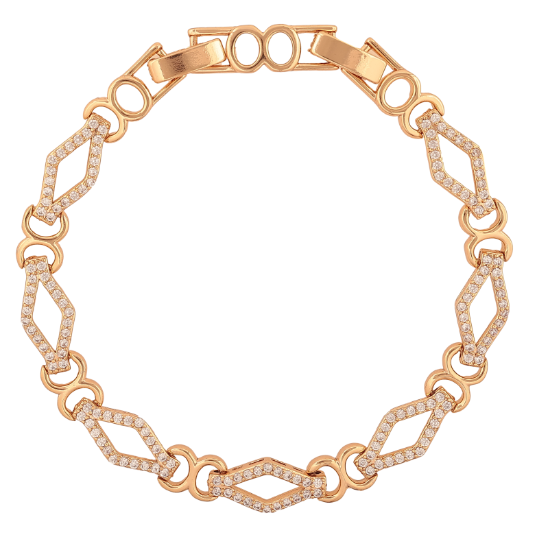 Браслет Xuping цвет Позолота 18K "Узор с кристаллами" размер с доп. замком 17,19см х 6-7мм фото №20