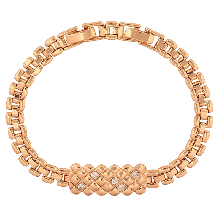 Браслет Xuping колір Позолота 18K "Візерунок з кристалами" розмір з дод. замком 17.5,19.5см х 7-11мм фото №14