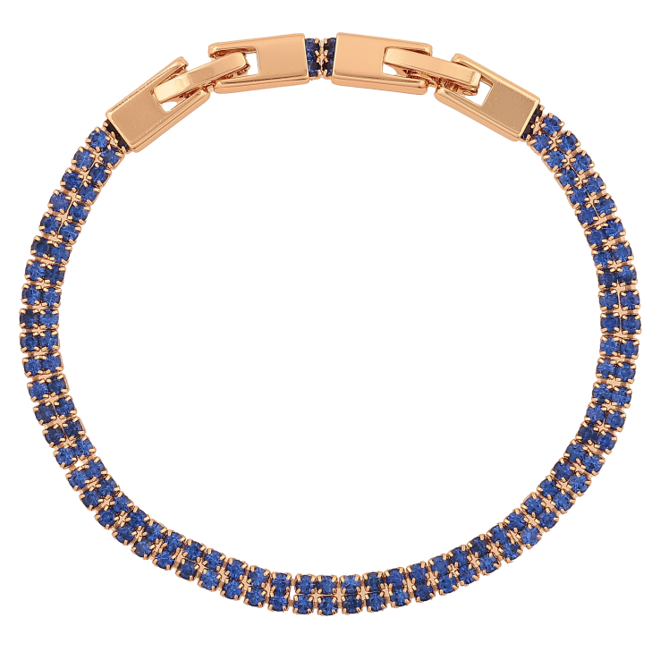 Браслет Xuping колір Позолота 18К "Доріжки синіх кристалів" розмір з дод. замком 17,19см х 4мм фото №25