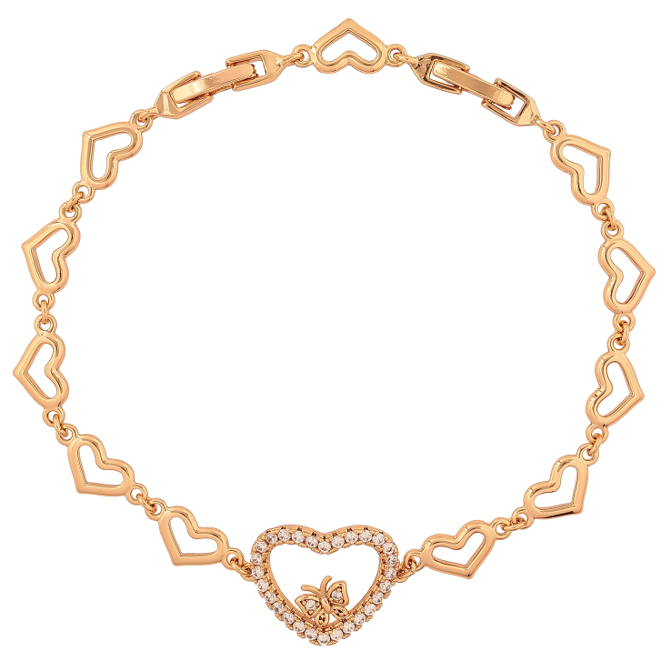 Браслет Xuping колір Позолота 18К "Сердечки з кристалами" розмір з дод. замком 18,21см х 7-15мм фото №20
