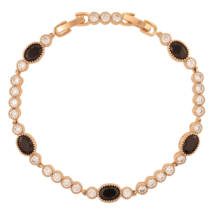 Браслет Xuping колір Позолота 18K "Доріжка чорно-білих кристалів" розмір з дод. замком 17.5,19.5см х 4-6мм фото №10