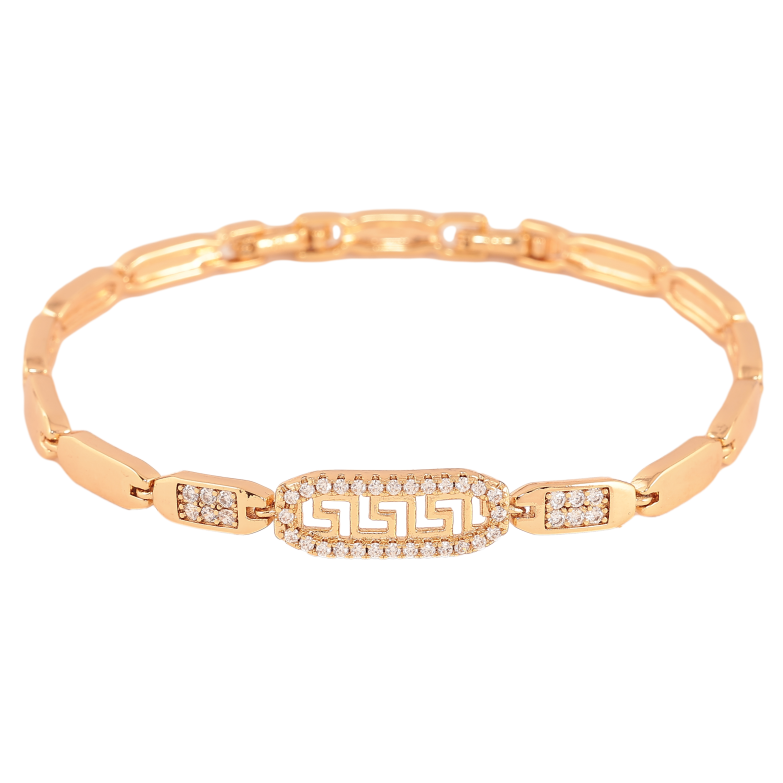 Браслет Xuping цвет Позолота 18K "Узор с кристаллами" размер с доп. замком 17,19см х 4-7мм фото №13