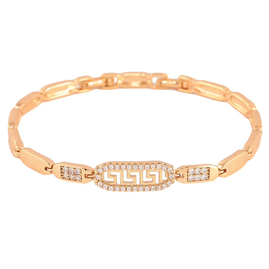 Браслет Xuping колір Позолота 18K "Візерунок з кристалами" розмір з дод. замком 17,19см х 4-7мм фото №1