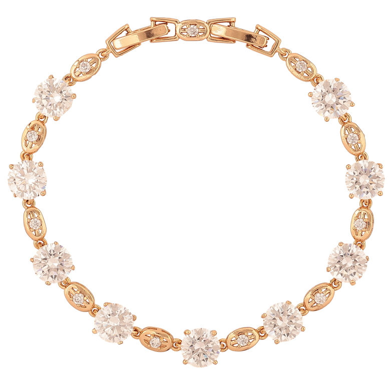 Браслет Xuping цвет Позолота 18К "Узор с кристаллами" размер с доп. замком 17,19см х 4-7мм фото №6