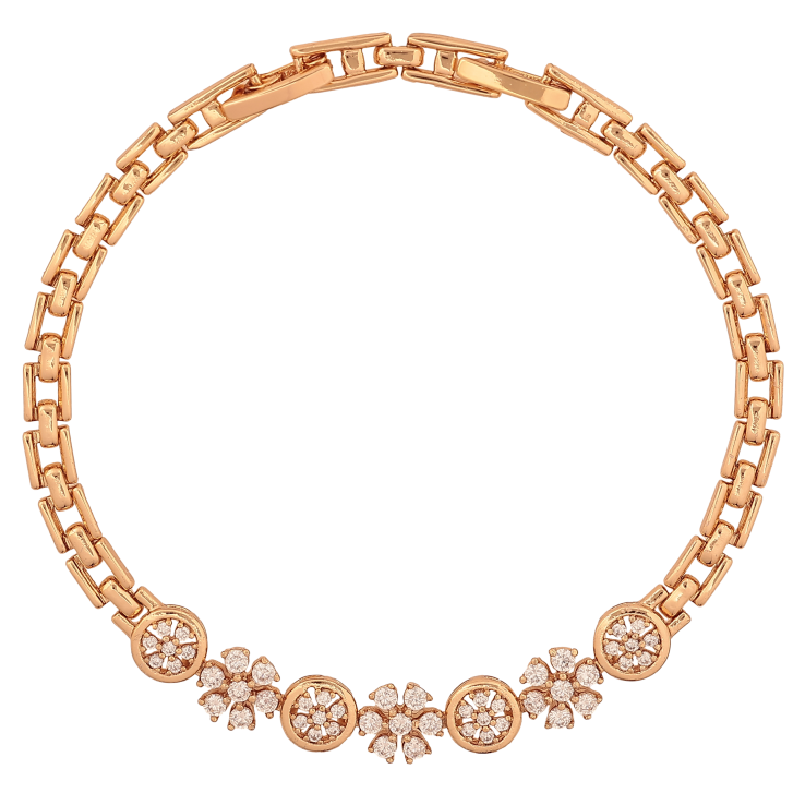 Браслет Xuping колір Позолота 18K "Візерунок з кристалами" розмір з дод. замком 17.5,19.5см х 4-7мм фото №4