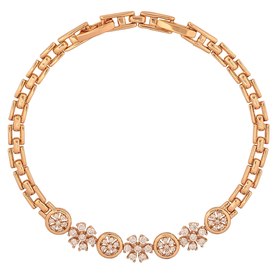 Браслет Xuping колір Позолота 18K "Візерунок з кристалами" розмір з дод. замком 17.5,19.5см х 4-7мм фото №1