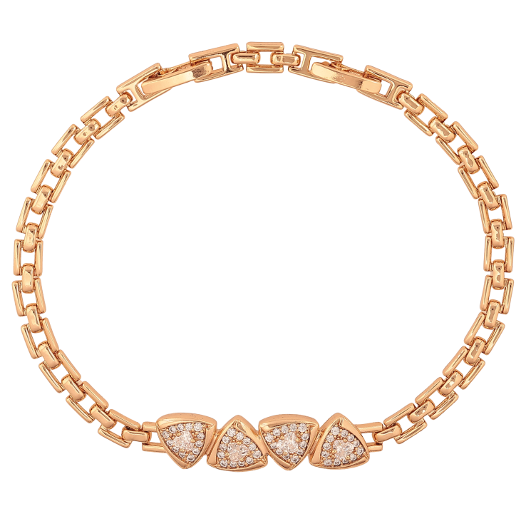 Браслет Xuping колір Позолота 18K "Візерунок з кристалами" розмір з дод. замком 18,20см х 4-8мм фото №6