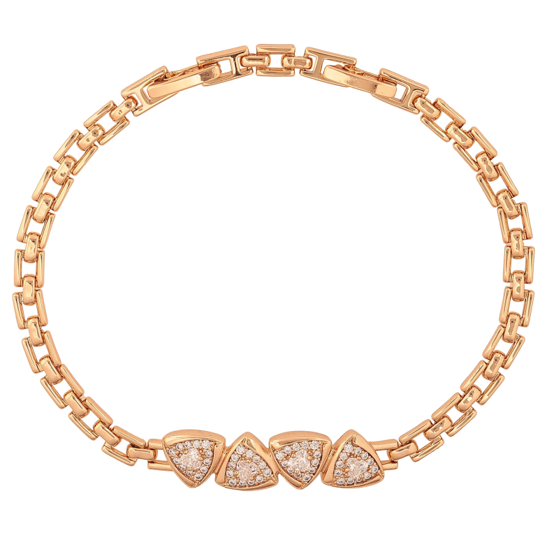 Браслет Xuping колір Позолота 18K "Візерунок з кристалами" розмір з дод. замком 18,20см х 4-8мм фото №1