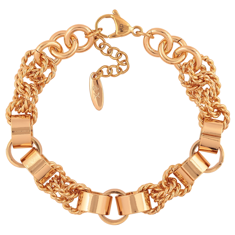 Браслет Xuping цвет Позолота 18K "Цепочка Фантазийная" размер с доп. цепочкой 19-22см х 9-10мм фото №5