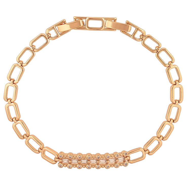 Браслет Xuping колір Позолота 18K "Візерунок з кристалами" розмір з дод. замком 17.5,19.5см х 5-6мм фото №2