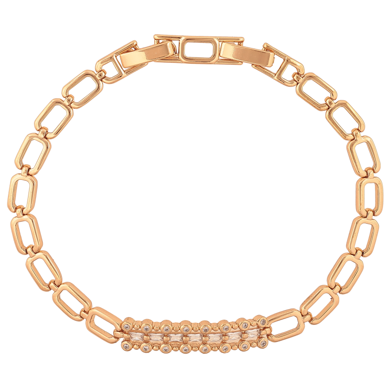 Браслет Xuping колір Позолота 18K "Візерунок з кристалами" розмір з дод. замком 17.5,19.5см х 5-6мм фото №1