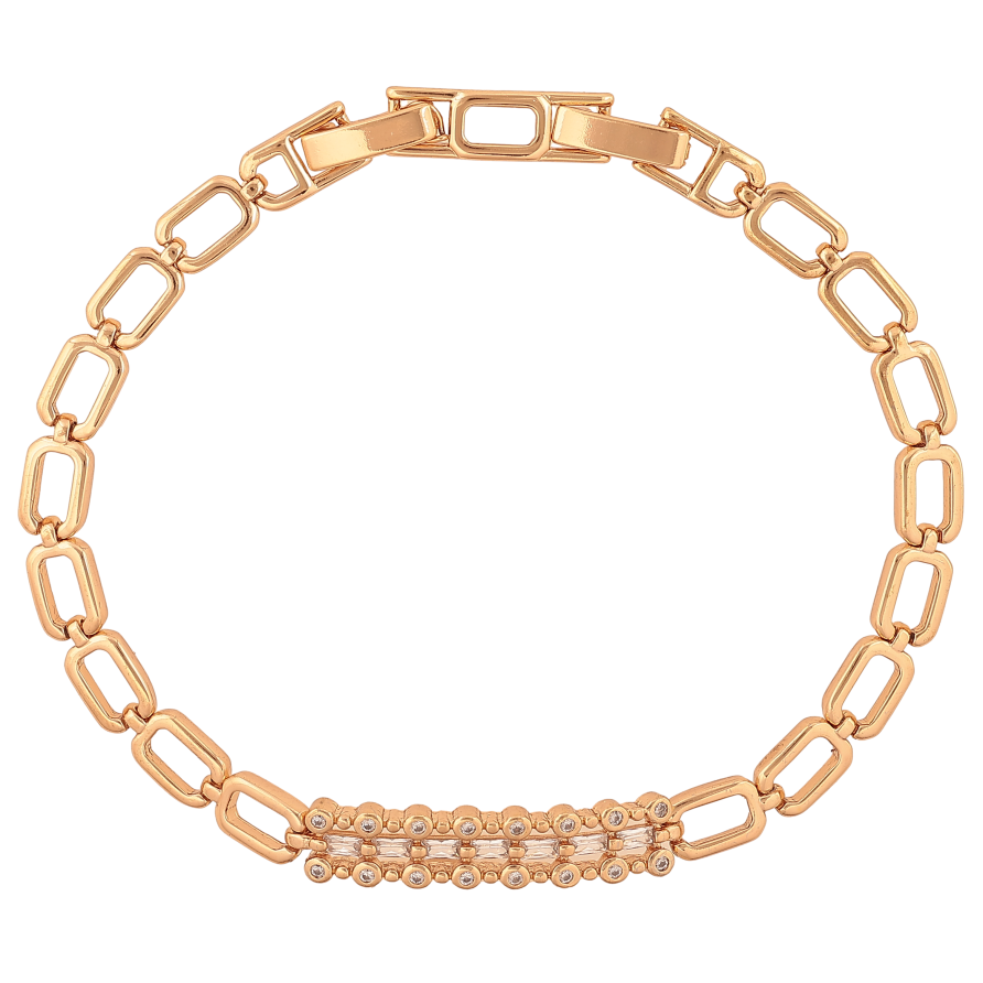 Браслет Xuping колір Позолота 18K "Візерунок з кристалами" розмір з дод. замком 17.5,19.5см х 5-6мм фото №1