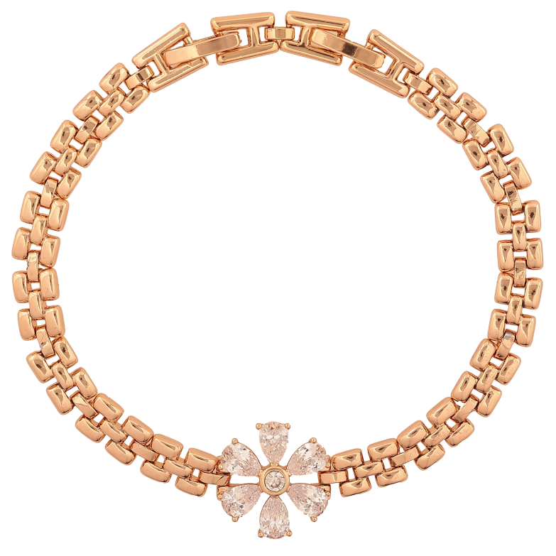 Браслет Xuping цвет Позолота 18K "Кристальный цветочек" размер с доп. замком 18,20см х 6-16мм фото №1