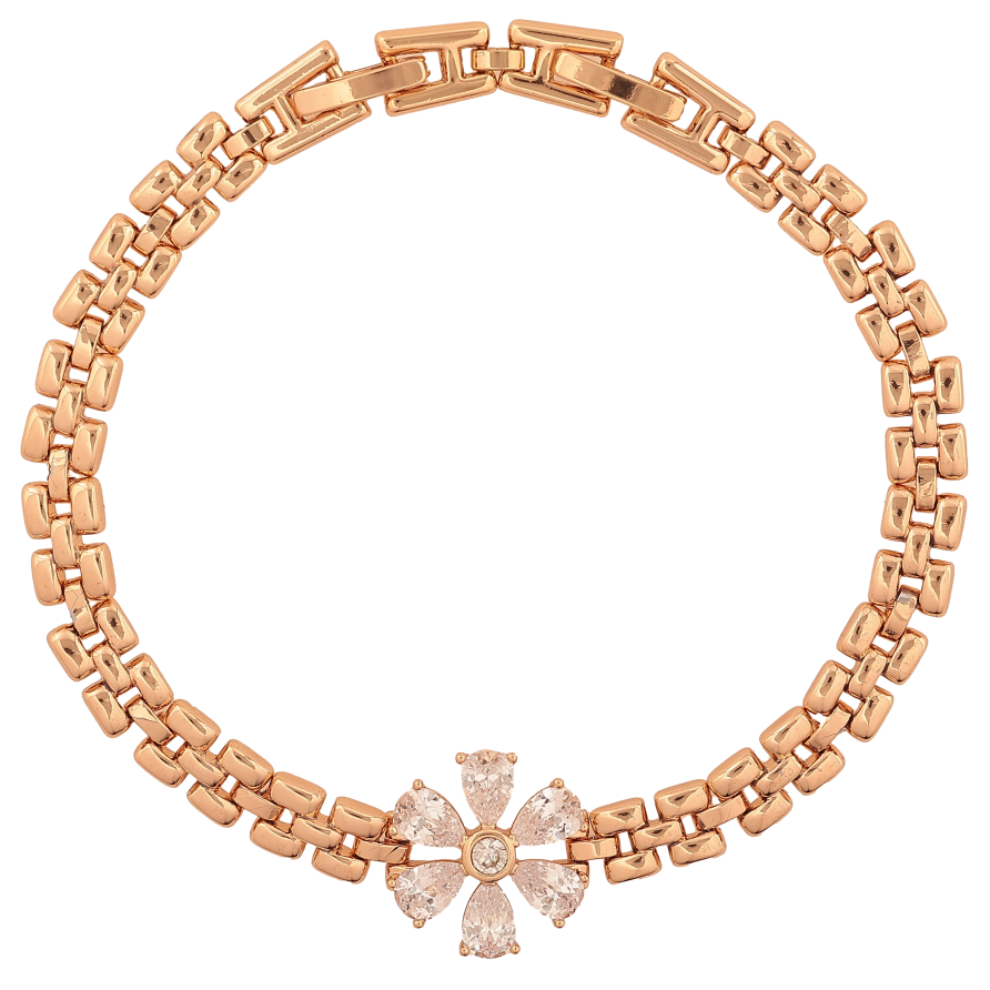 Браслет Xuping цвет Позолота 18K "Кристальный цветочек" размер с доп. замком 18,20см х 6-16мм фото №1