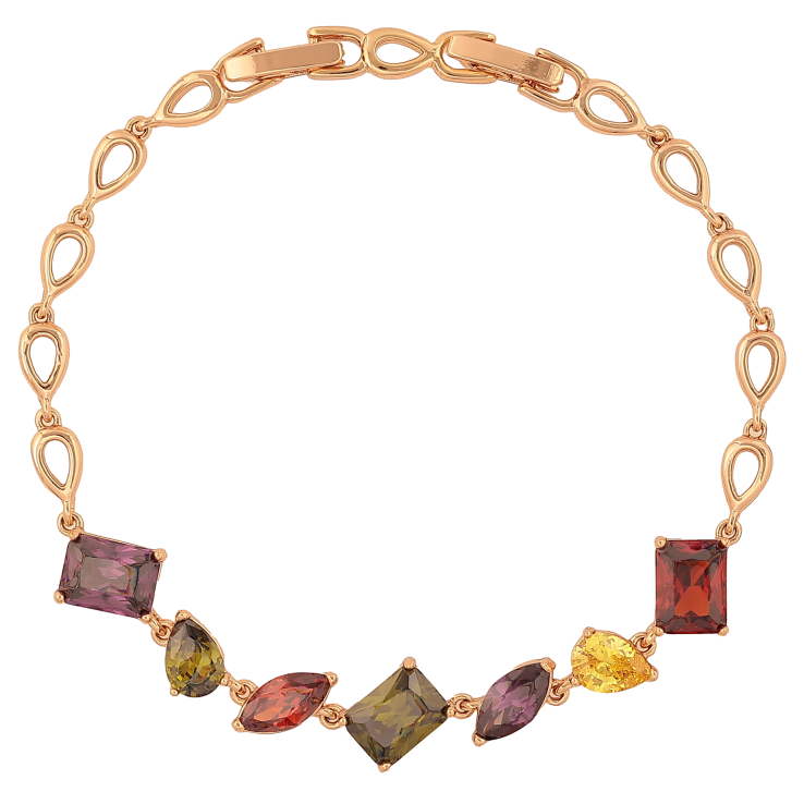 Браслет Xuping колір Позолота 18K "Візерунок з різнокольоровими кристалами" розмір з дод. замком 17, 19см х 4-9мм фото №18