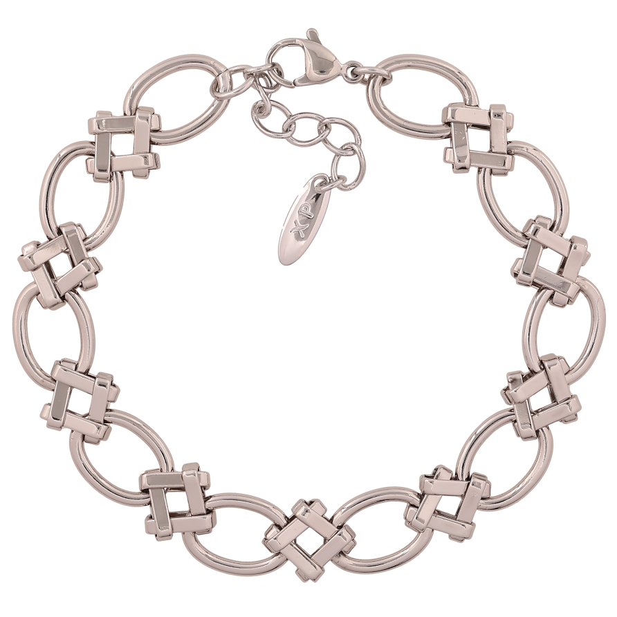 Браслет Xuping колір Родій "Декоративний візерунок" довжина з дод. ланцюжком 18.5-21.5см х 10мм фото №1