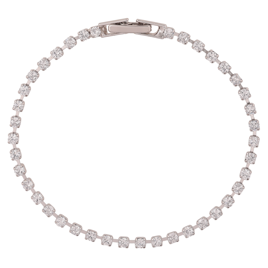 Браслет Xuping колір Родій "Доріжка кристалів" довжина 18см х 2.5мм фото №1 Браслет Xuping колір Родій "Доріжка кристалів" довжина 18см х 2.5мм фото №1