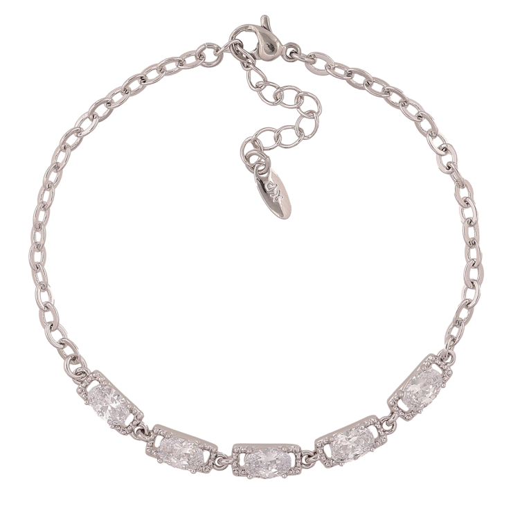 Браслет Xuping колір Родій "Ланцюжок із кристальною вставкою" довжина з дод. ланцюжком 17-20см х 3-4мм фото №10 Браслет Xuping колір Родій "Ланцюжок із кристальною вставкою" довжина з дод. ланцюжком 17-20см х 3-4мм фото №10