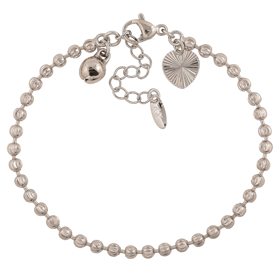 Браслет Xuping колір Родій "Ланцюжок Перлина" довжина з дод. ланцюжком 17-20.5см х 3мм фото №1