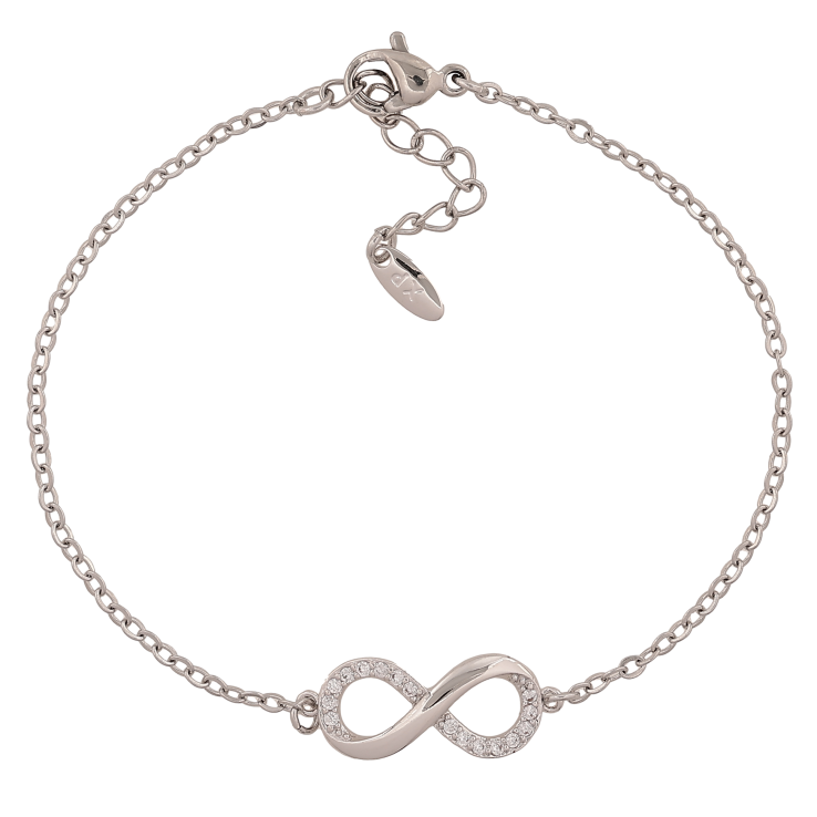 Браслет Xuping цвет Родий "Цепочка с вставкой знак бесконечности" длина с доп. цепочкой 18-21см х 2-8мм фото №5 Браслет Xuping цвет Родий "Цепочка с вставкой знак бесконечности" длина с доп. цепочкой 18-21см х 2-8мм фото №5