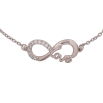 Браслет Xuping колір Родій "Ланцюжок із вставкою знак нескінченності" довжина з дод. ланцюжком 17.5-20.5см х 1.5-12мм фото №2