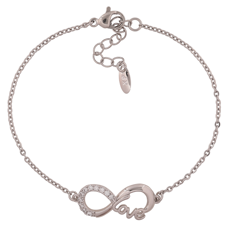 Браслет Xuping колір Родій "Ланцюжок із вставкою знак нескінченності" довжина з дод. ланцюжком 17.5-20.5см х 1.5-12мм фото №15 Браслет Xuping колір Родій "Ланцюжок із вставкою знак нескінченності" довжина з дод. ланцюжком 17.5-20.5см х 1.5-12мм фото №15