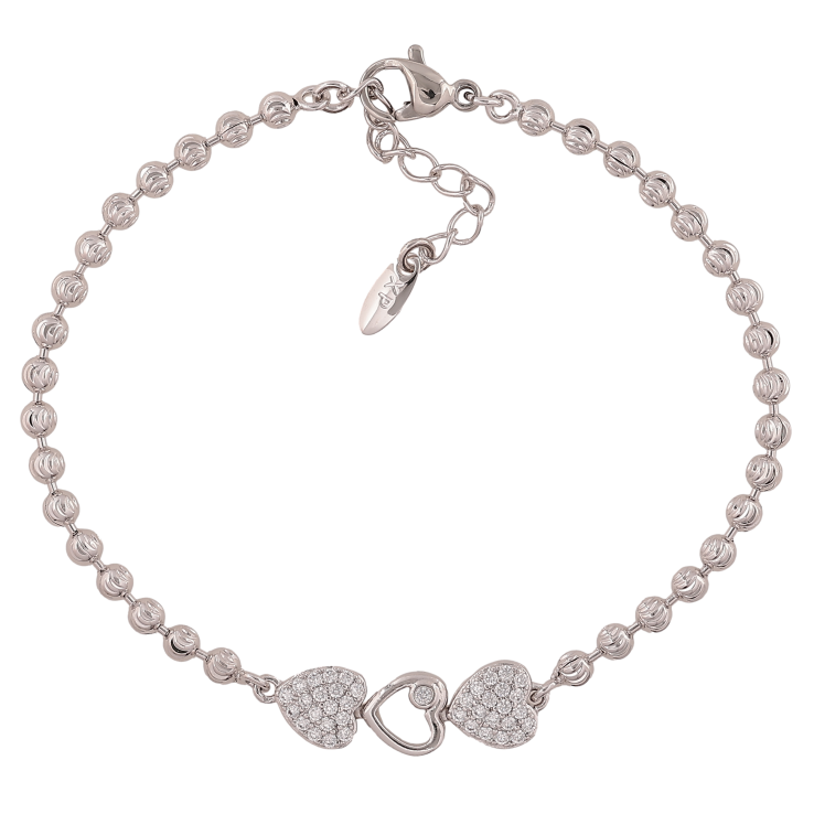 Браслет Xuping колір Родій "Ланцюжок із сердечками" довжина з дод. ланцюжком 18-21см х 3-7мм фото №13 Браслет Xuping колір Родій "Ланцюжок із сердечками" довжина з дод. ланцюжком 18-21см х 3-7мм фото №13