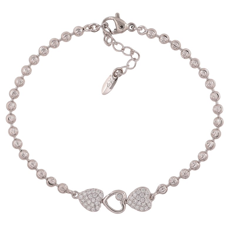 Браслет Xuping цвет Родий "Цепочка с сердечками" длина с доп. цепочкой 18-21см х 3-7мм фото №1