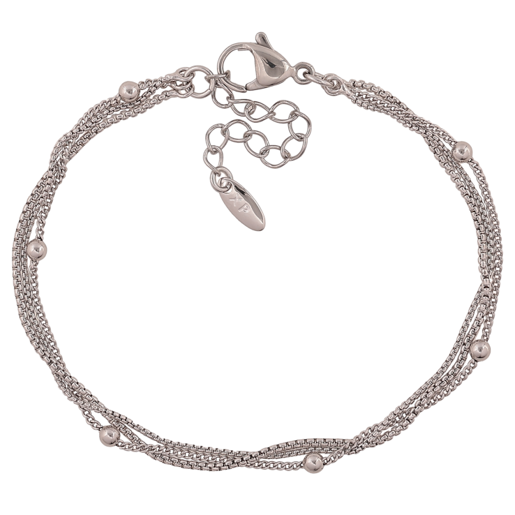 Браслет Xuping колір Родій "Три ланцюжка з намистинами" довжина з дод. ланцюжком 17-20.5см х 1-3мм фото №12 Браслет Xuping колір Родій "Три ланцюжка з намистинами" довжина з дод. ланцюжком 17-20.5см х 1-3мм фото №12