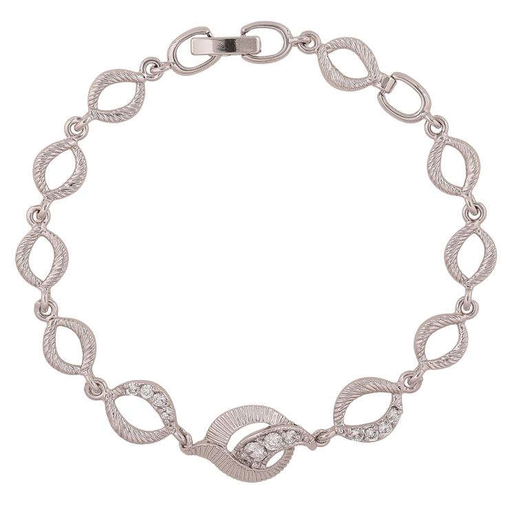 Браслет Xuping колір Родій "Декоративний візерунок із кристалами" довжина 19.5см х 8-12мм фото №8 Браслет Xuping колір Родій "Декоративний візерунок із кристалами" довжина 19.5см х 8-12мм фото №8