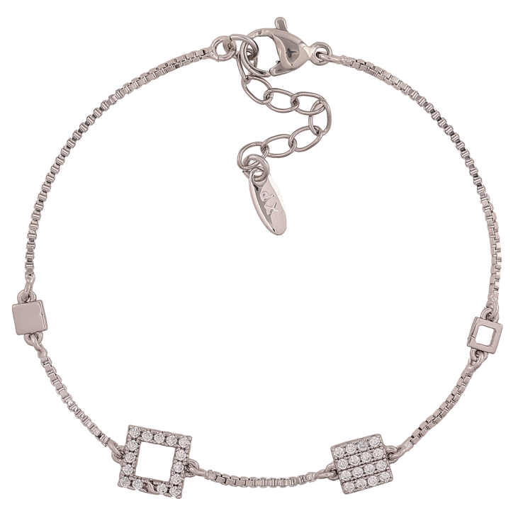 Браслет Xuping колір Родій "Ланцюжок із квадратними вставками" довжина з дод. ланцюжком 16-19см х 1-7мм фото №10 Браслет Xuping колір Родій "Ланцюжок із квадратними вставками" довжина з дод. ланцюжком 16-19см х 1-7мм фото №10